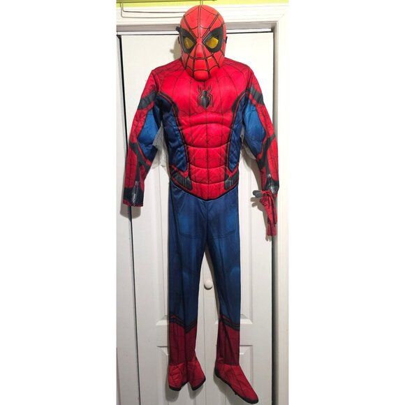 Spider-Man Far From Home Kid Muscle Costume Hasbro Glow FX Mask Halloween Marvel - Picture 11 of 13